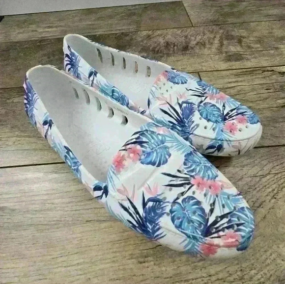 WOMENS FLORAL FLOATERS , blue and white Size 8 - Picture 12 of 12